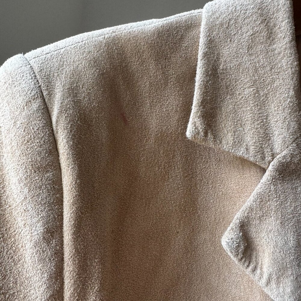 Dennis Basso Vintage Tan Suede Coat Ethically Made in USA Y2K Tailored Fit XS - Picture 12 of 16